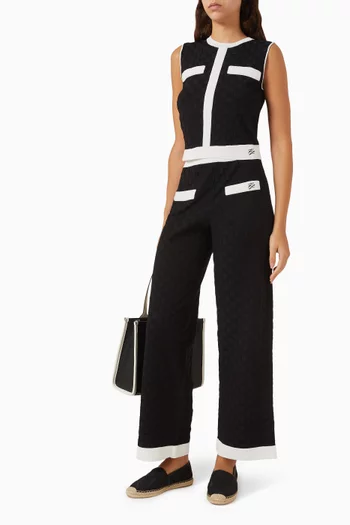 Contrast-trim Pants in Nylon-knit