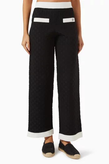 Contrast-trim Pants in Nylon-knit