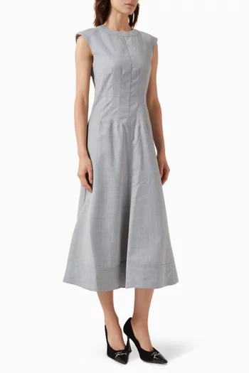 Tailored Midi Dress in Wool-blend