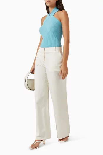 Halter Top in Ribbed-knit