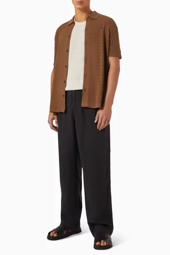 Textured Shirt in Cotton-linen Blend