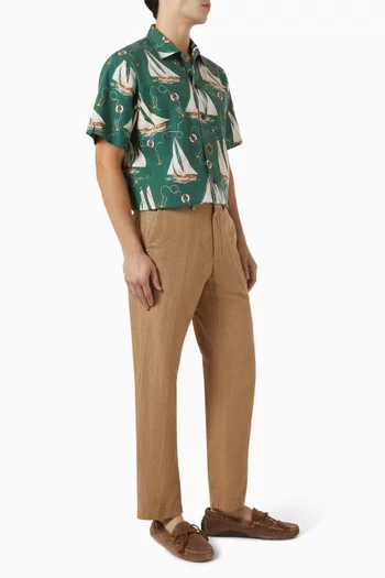 Houndstooth Pants in Twill