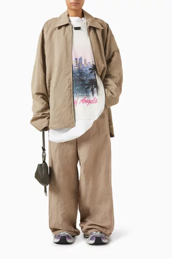 City Of Angels Patched Mini Dress in Dry Fleece