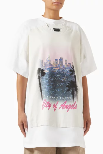 City Of Angels Patched Mini Dress in Dry Fleece