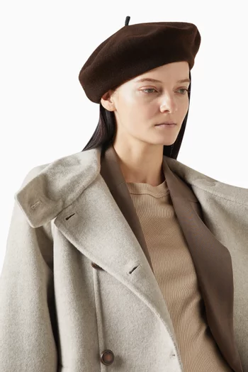 Embellished Beret in Wool