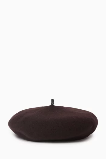 Embellished Beret in Wool
