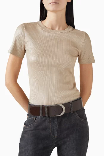 Monili Embellished Belt in Leather