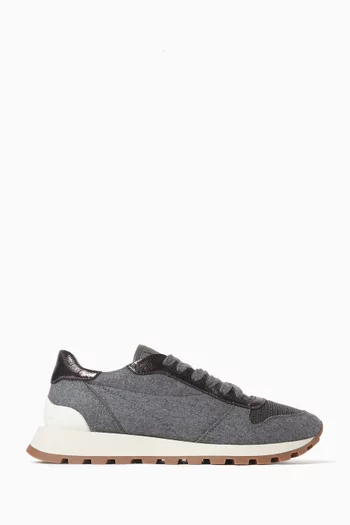 Low-top Runner Sneakers in Wool