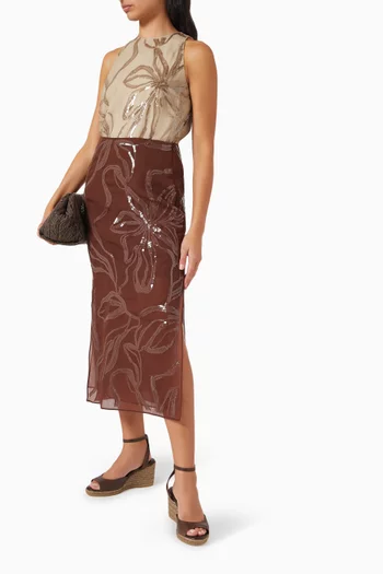 Sequin-embellished Skirt in Silk