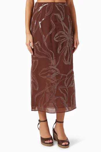 Sequin-embellished Skirt in Silk