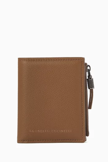 Logo Bi-fold Wallet in Leather