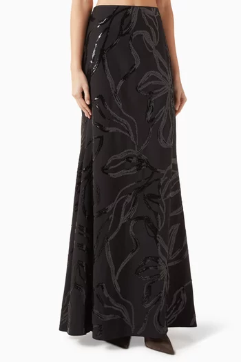 Sequin-embellished Maxi Skirt