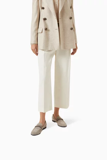 Monili-embellished Loafers in Suede