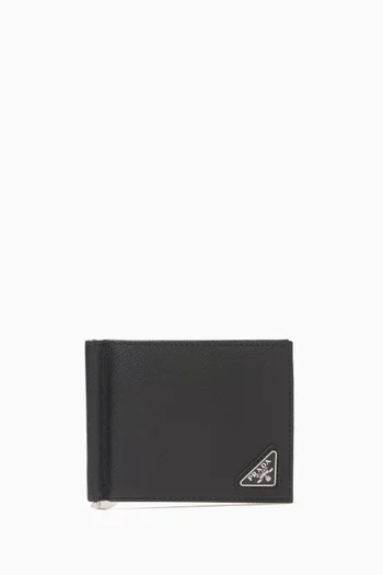 Clip Wallet in Saffiano Leather