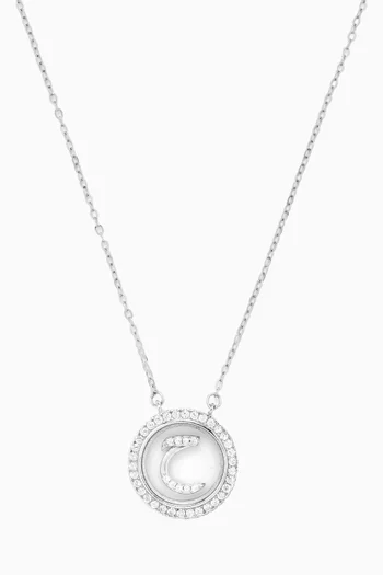 Arabic Letter "Hhaa" Pendant Necklace in Sterling Silver