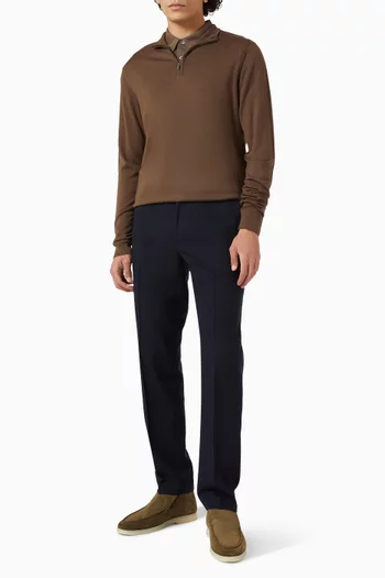 Half Zip Sweater in Extra-fine Merino Wool
