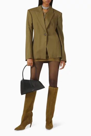 Single-breasted Blazer in Wool Gabardine