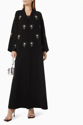 عباية مطرزة بوليستر كريب