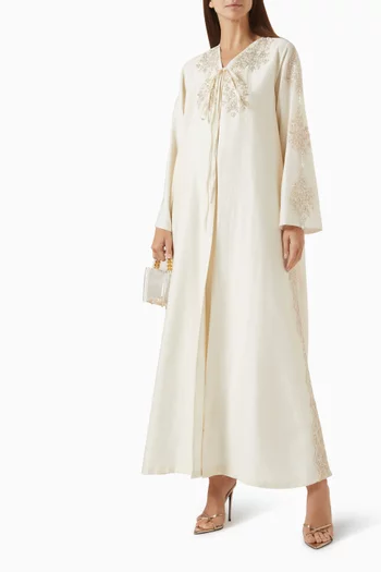 عباية مطرز بفتحة رقبة على شكل حرف V‏