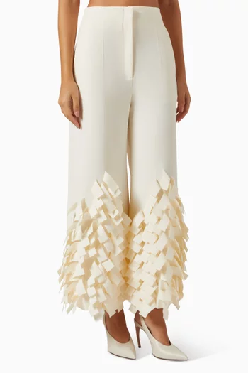 Rectangle-fringe Culotte Pants
