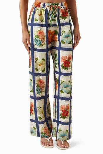 Hallie Printed Pants in Linen