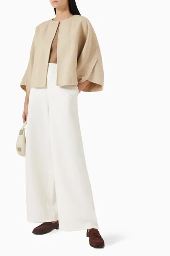 Merlot Wide-leg Pants in Cotton-jersey