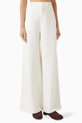 Merlot Wide-leg Pants in Cotton-jersey