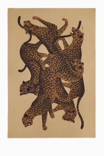 Leopard Stole In Wool Twill