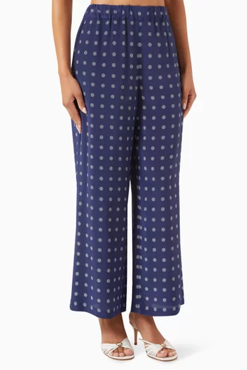 Eusebio Cropped Pants in Silk Crepe de Chine