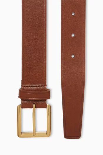 Rectangular Buckle Belt in Leather