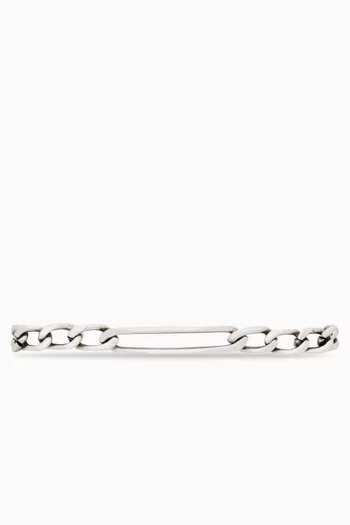 Graduated Chain Bracelet in Silver-tone Metal