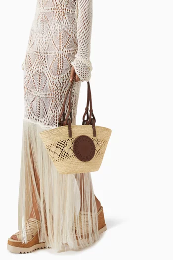 Medium Logo Tote Bag in Raffia