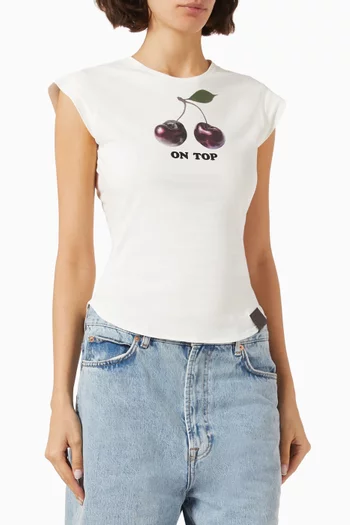 Cherry Graphic Baby T-shirt in Organic Cotton