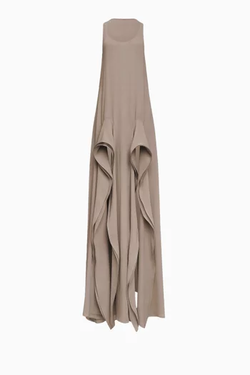 فستان بيك طويل بكشكش جورجيت