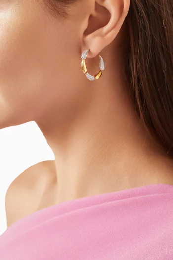 أقراط دائرية لوف يورز فضة مطلية ذهب عيار 24