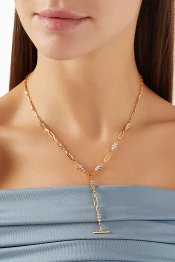 قلادة اولويز اند فوريفر فضة مطلية ذهب عيار 24