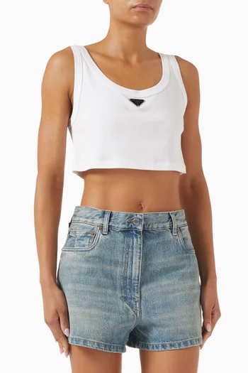 Triangle Logo Crop Tank Top
