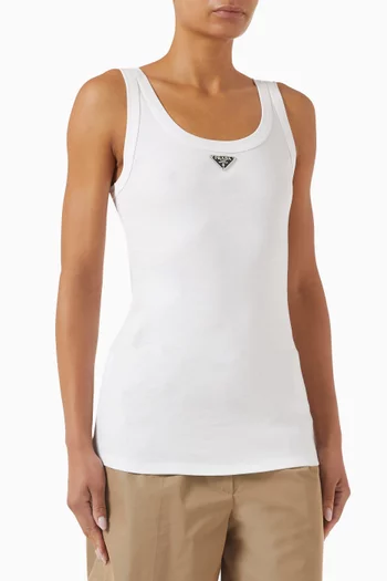 Logo Tank Top in Ribbed-jersey
