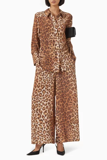 بنطال أتوميك بنقشة جلد الحيوانات حرير