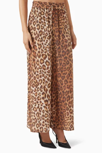 بنطال أتوميك بنقشة جلد الحيوانات حرير