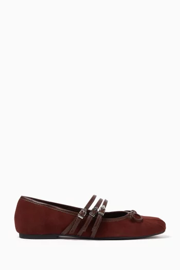 Arissa Mary Jane Ballet Flats in Suede