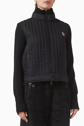 Padded Cardigan in Virgin Wool