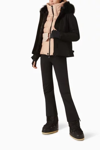 جاكيت تزلج بوكتين بغطاء رأس مبطن بالزغب