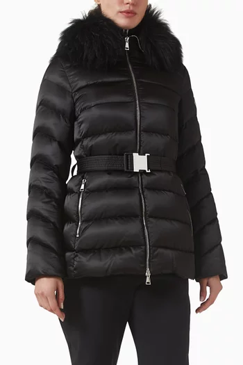Cupidone Hooded Shearling-trim Down Jacket