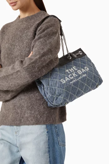 The Chain Sack Bag in Quilted Denim