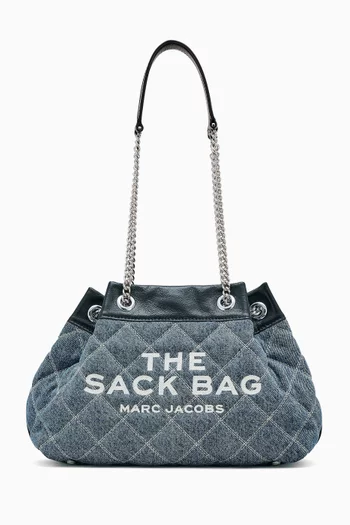 The Chain Sack Bag in Quilted Denim