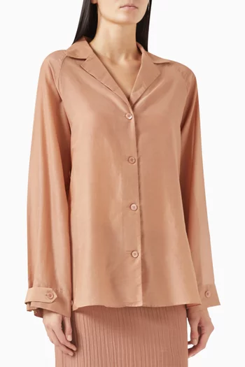Cuffed Shirt in Cotton-silk