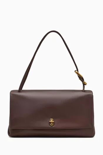 حقيبة كبيرة بحمالة مزدوجة جلد