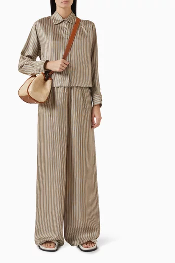 Boxy-fit Striped Shirt in Silk-twill