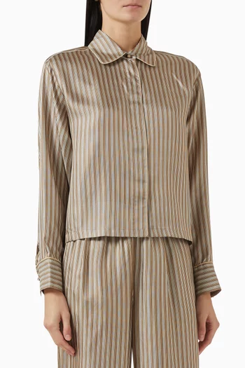 Boxy-fit Striped Shirt in Silk-twill
